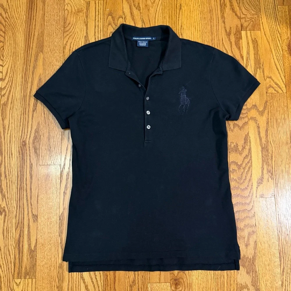 RL Big Pony Black Short Sleeve Top - Picture 4 of 11